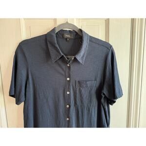 Theory Men's Irving Short-Sleeve Button-Down Shirt - Eclipse(Dark Gray)- Size M